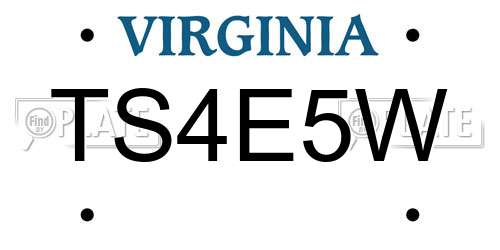 TS4E5W Virginia License Plate