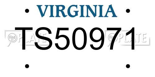 TS50971 Virginia License Plate