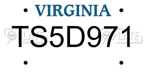 TS5D971 Virginia License Plate