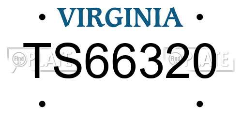 TS66320 Virginia License Plate