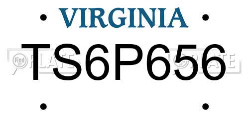 TS6P656 Virginia License Plate