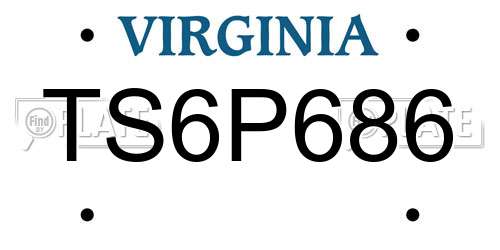 TS6P686 Virginia License Plate
