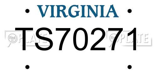 TS70271 Virginia License Plate