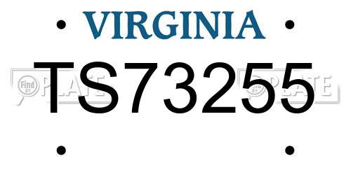 TS73255 Virginia License Plate