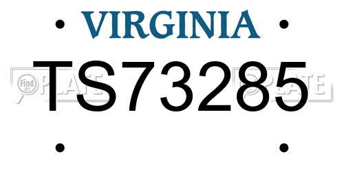 TS73285 Virginia License Plate