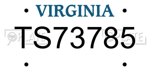TS73785 Virginia License Plate