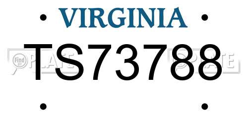 TS73788 Virginia License Plate