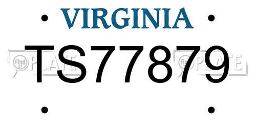 TS77879 Virginia License Plate