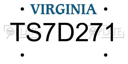 TS7D271 Virginia License Plate
