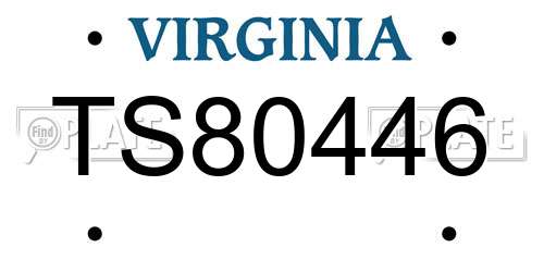 TS80446 Virginia License Plate