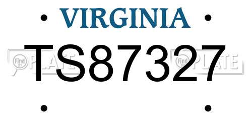 TS87327 Virginia License Plate
