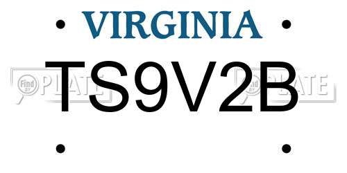 TS9V2B Virginia License Plate