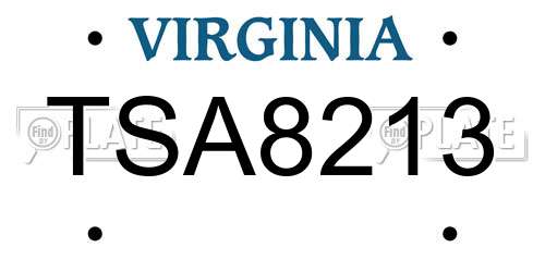 TSA8213 Virginia License Plate