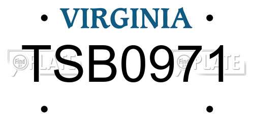 TSB0971 Virginia License Plate