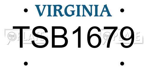 TSB1679 Virginia License Plate