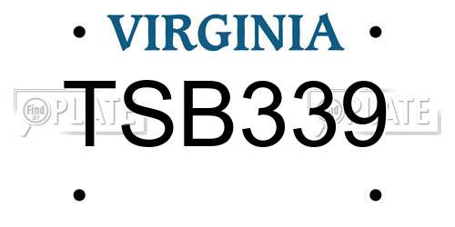 TSB339 Virginia License Plate