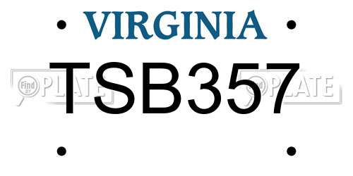 TSB357 Virginia License Plate
