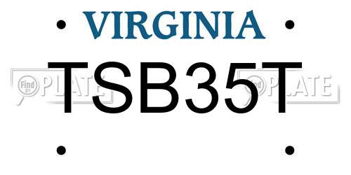 TSB35T Virginia License Plate