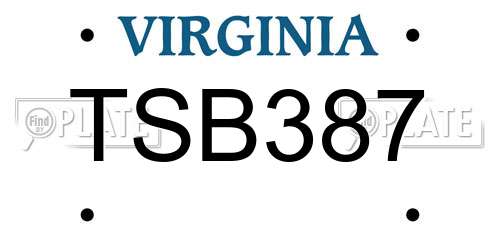 TSB387 Virginia License Plate