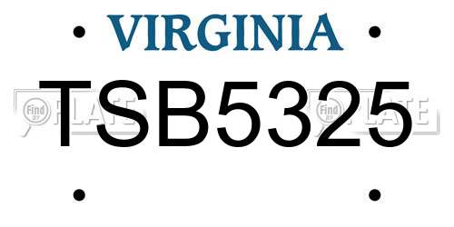 TSB5325 Virginia License Plate