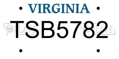TSB5782 Virginia License Plate