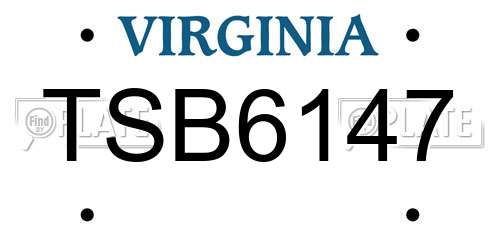 TSB6147 Virginia License Plate