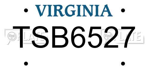 TSB6527 Virginia License Plate