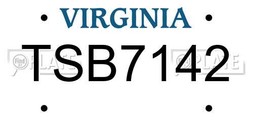 TSB7142 Virginia License Plate