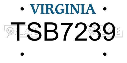TSB7239 Virginia License Plate