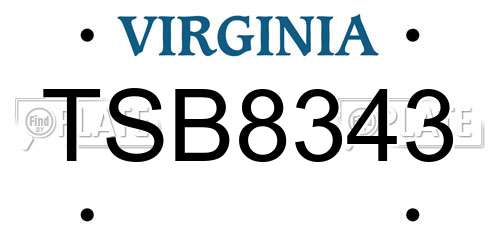 TSB8343 Virginia License Plate