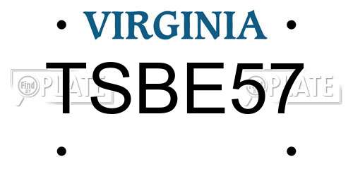 TSBE57 Virginia License Plate