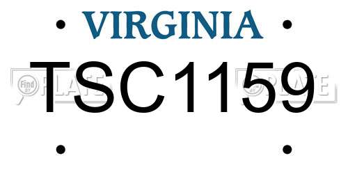 TSC1159 Virginia License Plate