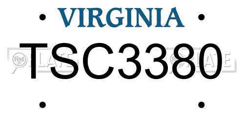 TSC3380 Virginia License Plate