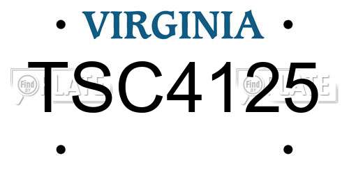 TSC4125 Virginia License Plate