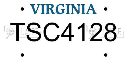 TSC4128 Virginia License Plate