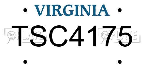 TSC4175 Virginia License Plate