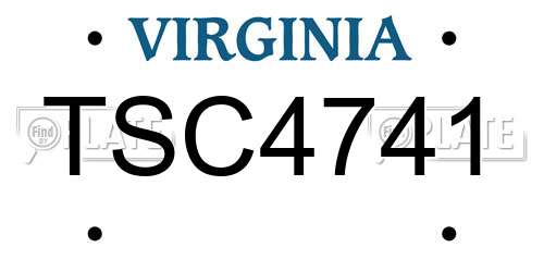 TSC4741 Virginia License Plate
