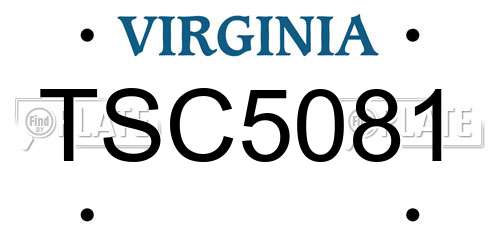 TSC5081 Virginia License Plate