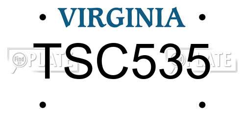 TSC535 Virginia License Plate