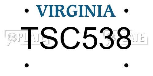 TSC538 Virginia License Plate
