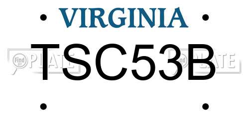 TSC53B Virginia License Plate