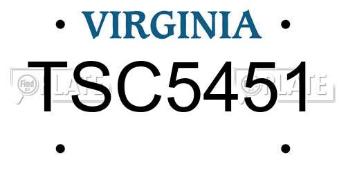TSC5451 Virginia License Plate