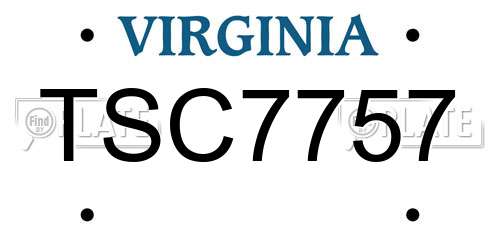 TSC7757 Virginia License Plate