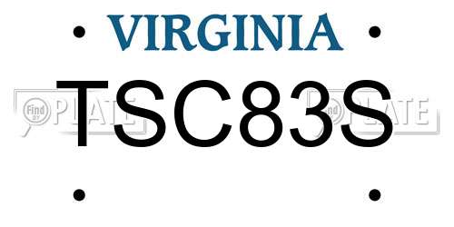 TSC83S Virginia License Plate
