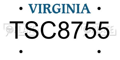 TSC8755 Virginia License Plate