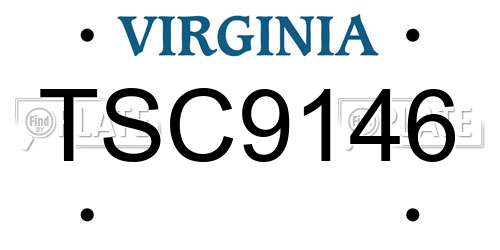 TSC9146 Virginia License Plate