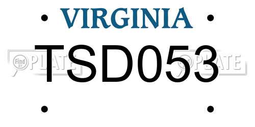 TSD053 Virginia License Plate