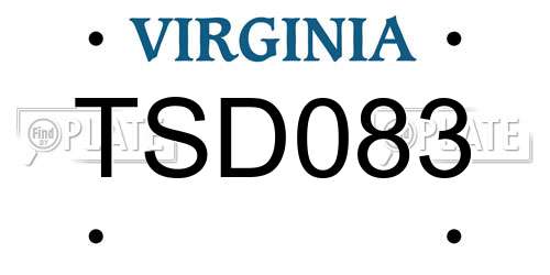 TSD083 Virginia License Plate
