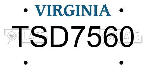 TSD7560 Virginia License Plate