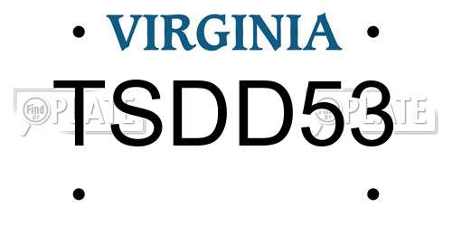 TSDD53 Virginia License Plate